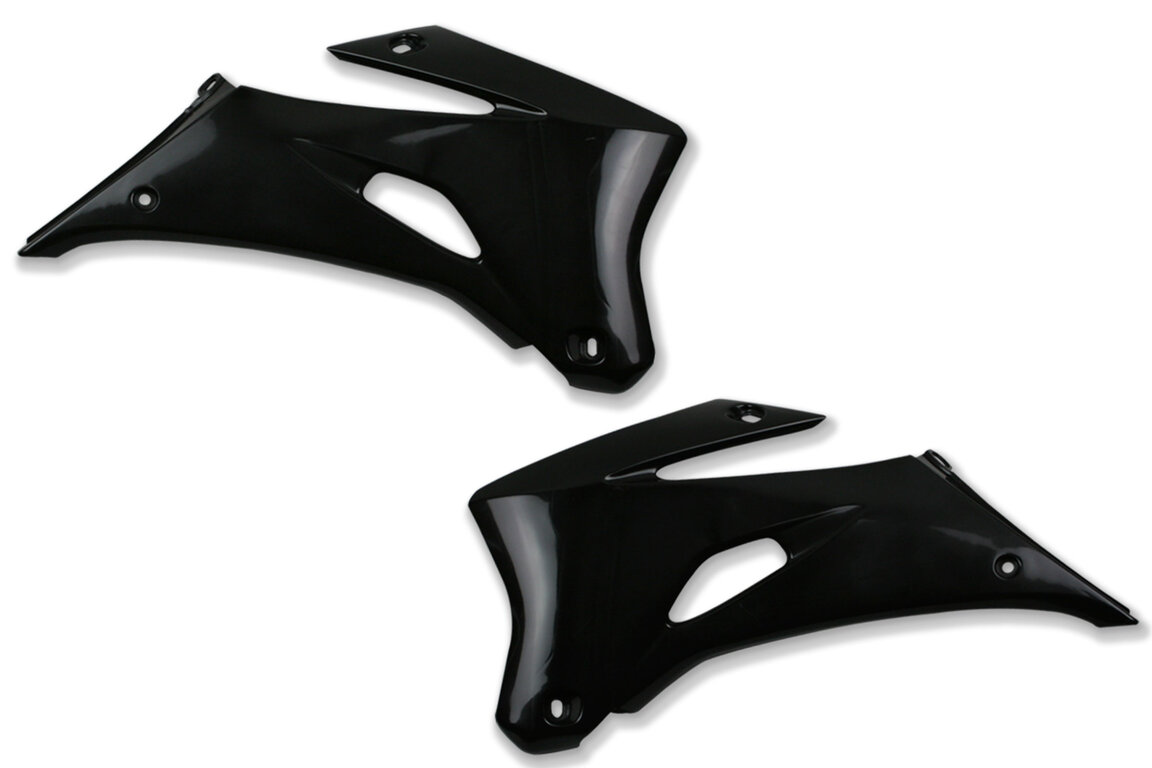 Polisport Black Radiator Shroud Set for Yamaha: WR250F (2007-2013), WR450F (2007-2011)