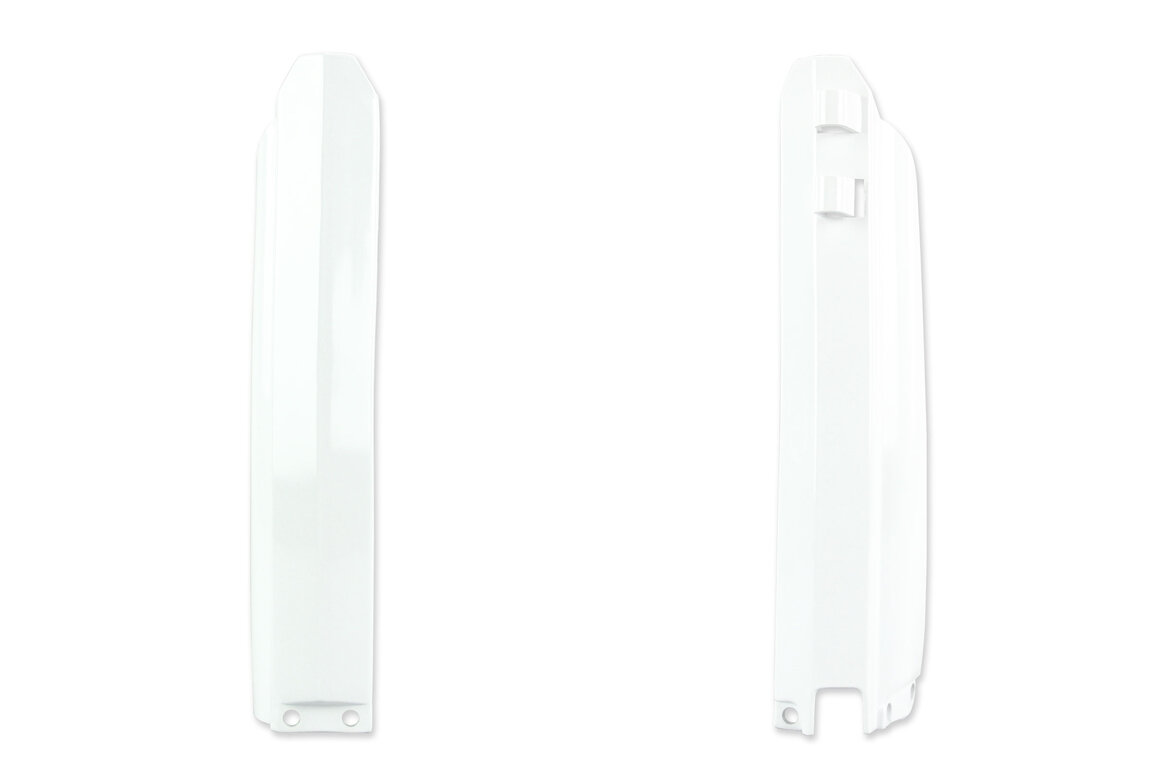 UFO White Lower Fork Guards for Yamaha: YZ125 (1996-2004), YZ250 (1996-2004), YZ250F (2000-2004), YZ450F (2003-2004)