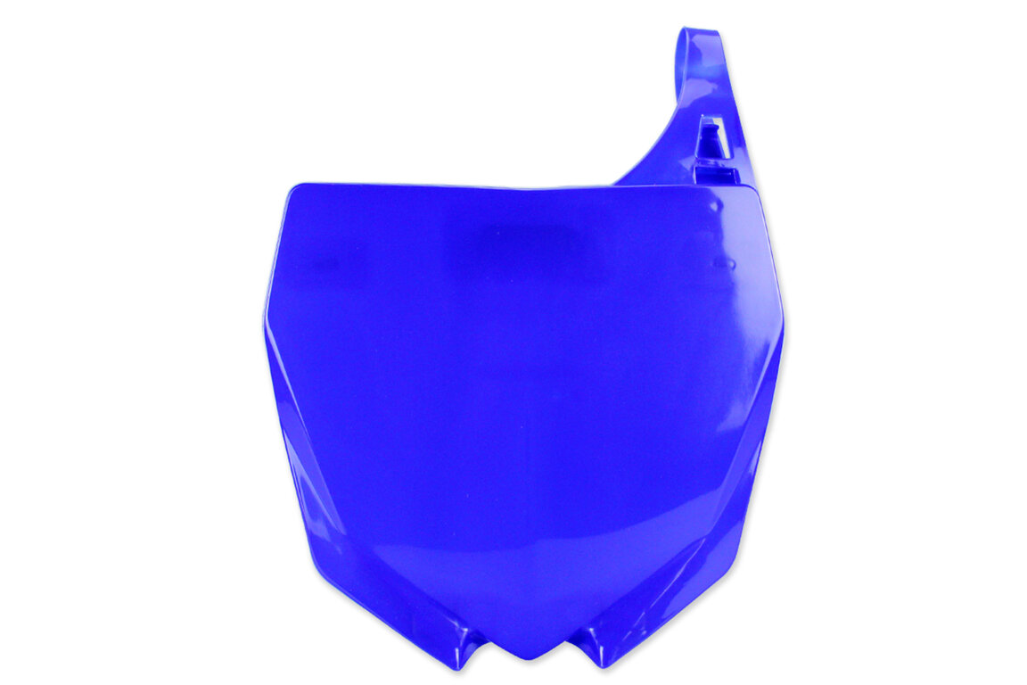 UFO Blue Front Number Plate for Yamaha: YZ125 (2002-2020), YZ125X (2020-2022), YZ250 (2002-2020), YZ250F (2010-2018), YZ250FX (2015-2019), YZ250X (2016-2022), YZ450F (2010-2017), YZ450FX (2016-2018)