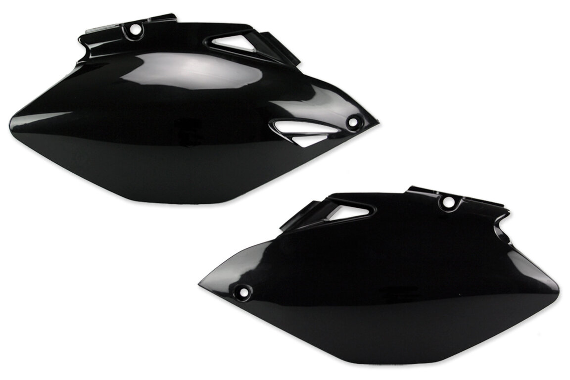 Polisport Black Side Number Plates for Yamaha: YZ250F (2006-2009), YZ450F (2006-2009)