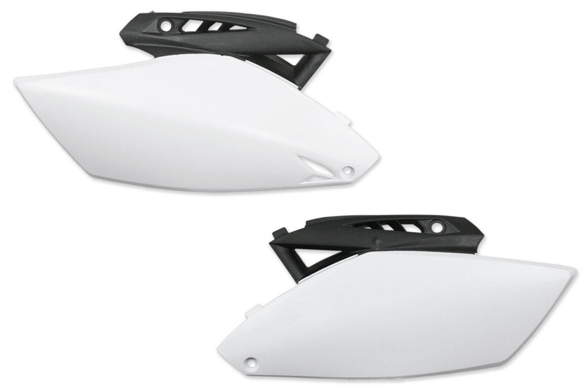 Polisport White / Black Side Number Plates for Yamaha: YZ250F (2010-2013)