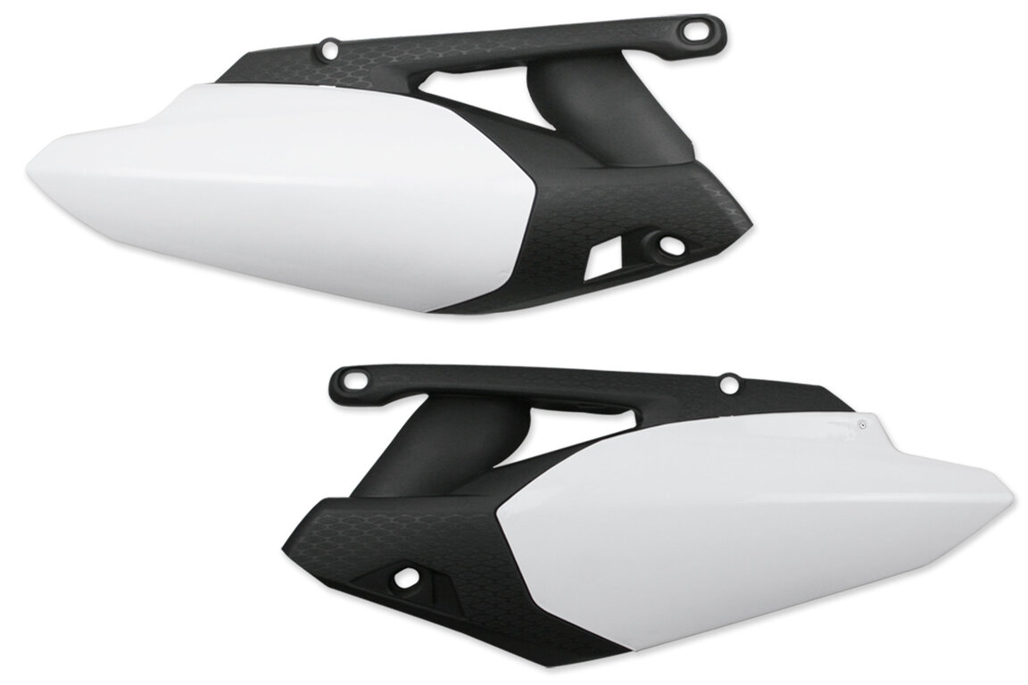 Polisport White / Black Side Number Plates for Yamaha: YZ450F (2010-2013)