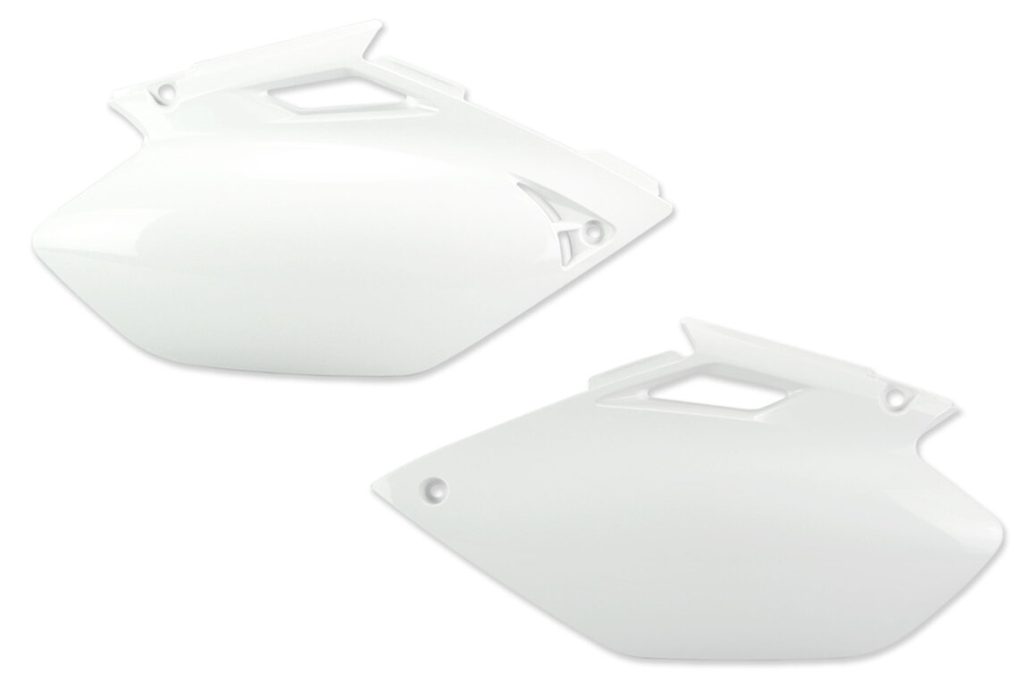 Polisport White Side Number Plates for Yamaha: YZ250F (2003-2005), YZ450F (2003-2005)