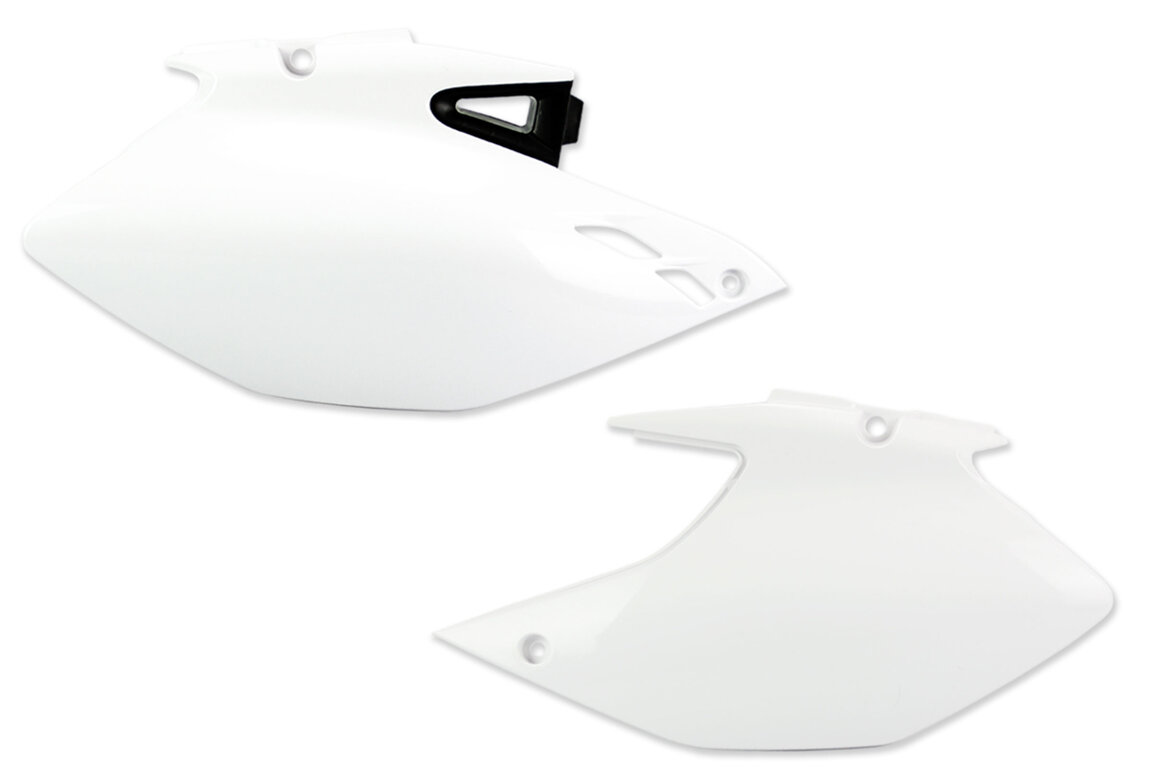 Polisport White Side Number Plates for Yamaha: WR250F (2007-2013), WR450F (2007-2011)