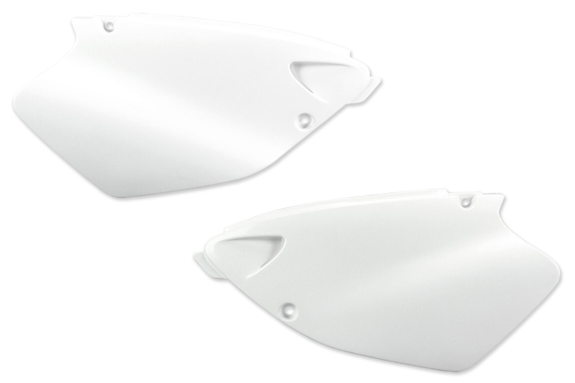 Polisport White Side Number Plates for Yamaha: YZ125 (1996-2001), YZ250 (1996-2001)