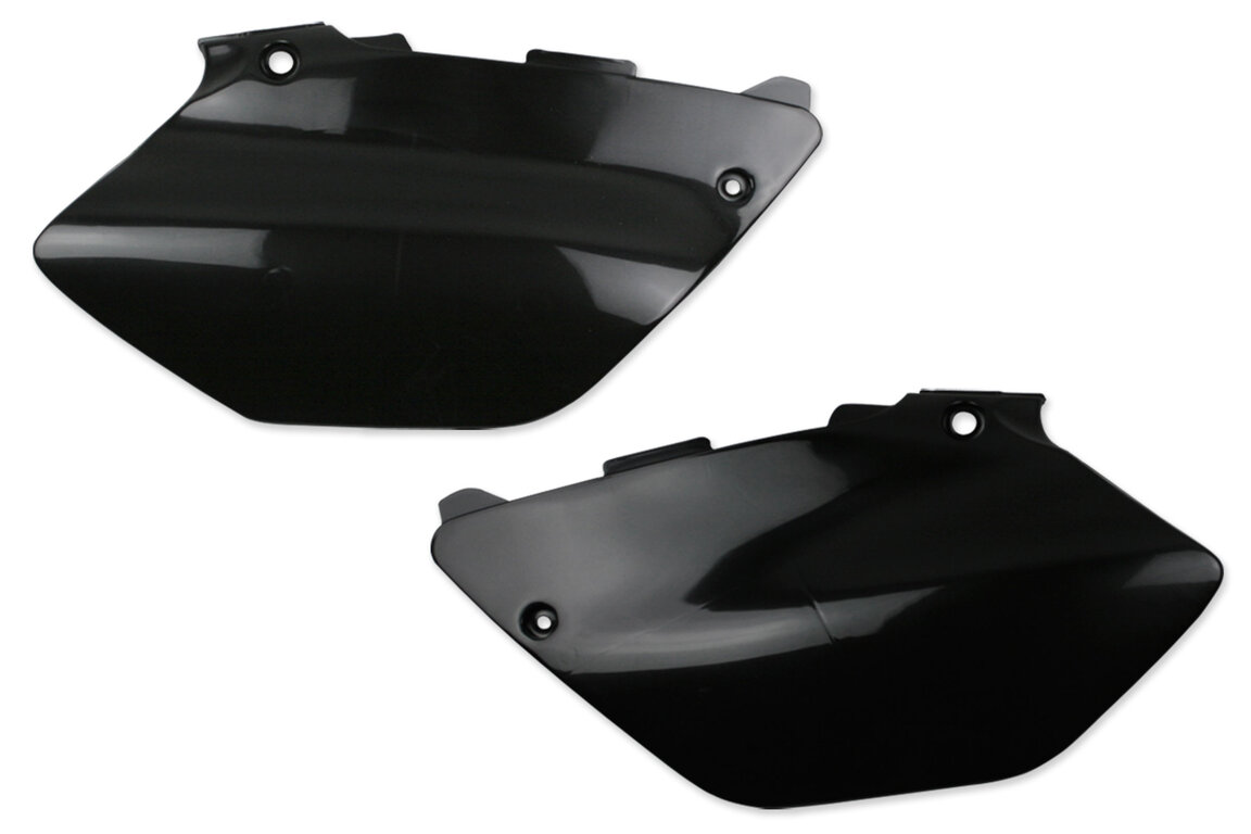 Polisport Black Side Number Plates for Yamaha: YZ125 (2002-2014), YZ250 (2002-2014)