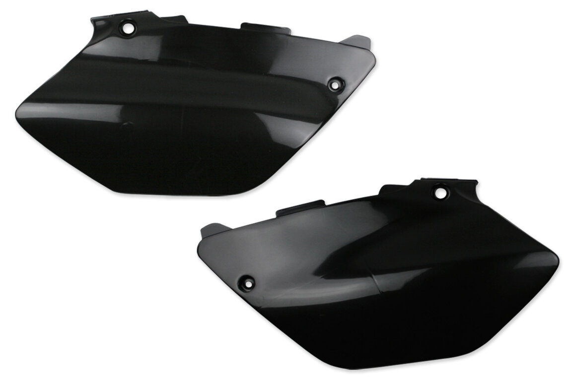 UFO Black Side Number Plates for Yamaha: YZ125 (2002-2014), YZ250 (2002-2014)