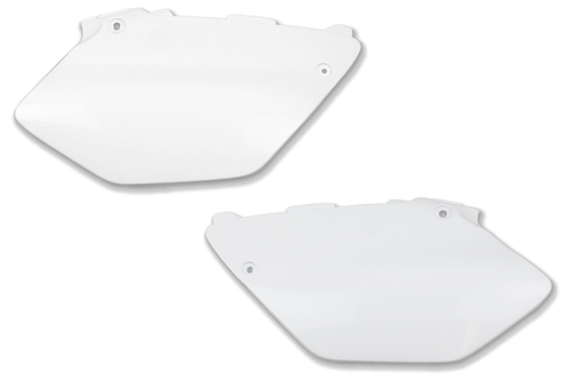 UFO White Side Number Plates for Yamaha: YZ125 (2002-2014), YZ250 (2002-2014)