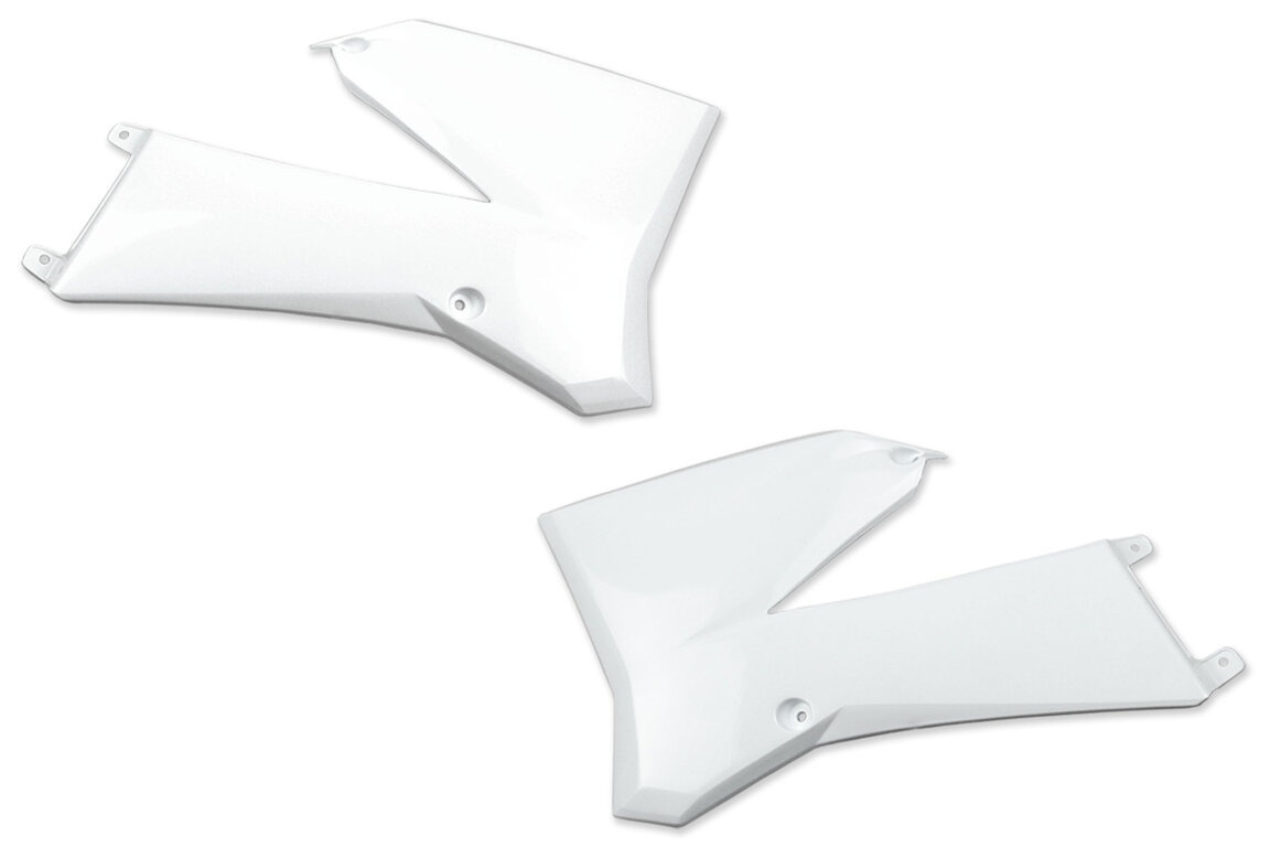 Acerbis White Radiator Shroud Set for KTM: SX105 (2006-2011), SX85 (2006-2012), XC105 (2008-2009), XC85 (2008-2009)