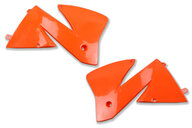 Polisport Orange Radiator Shroud Set for KTM: EXC125 (2001-2002), EXC200 (2001-2002), EXC250 (2001-2002), EXC300 (2001-2002), EXC380 (2001-2002), EXC400 (2001-2002), EXC520 (2001-2002), MXC250 (2001-2002), MXC400 (2001-2002), MXC520 (2001-2002)