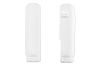 UFO White Lower Fork Guards for GasGas: MC50 (2021-2026), MC65 (2021-2023), MC-E 3 (2023-2024), MC-E 5 (2021-2025), Husqvarna: EE-3 (2023-2024), EE-5 (2020-2024), TC50 (2017-2023), TC50 Mini (2023), TC65 (2017-2023), KTM: SX50 (2023), SX50 Jr / Sr (2019-2022), SX50 MINI ...and more
