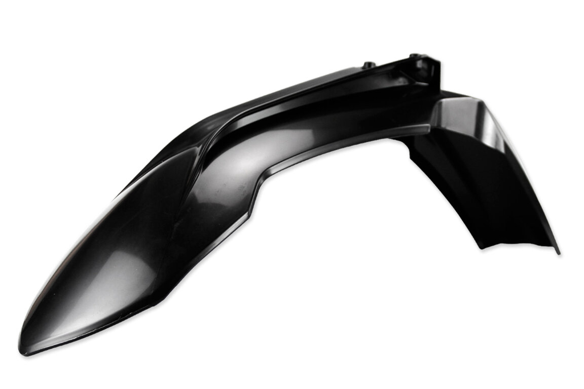 UFO Black Front Fender for KTM: EXC125 (2016), EXC200 (2016), EXC250 (2016), EXC250F (2014-2016), EXC300 (2014, 2016), EXC350F (2014-2016), EXC450 (2014-2016), EXC500 (2014-2016), SX125 (2013-2015), SX150 (2013-2015), SX250 (2013-2016), SXF250 (2013-2015), SXF350 (2...and more
