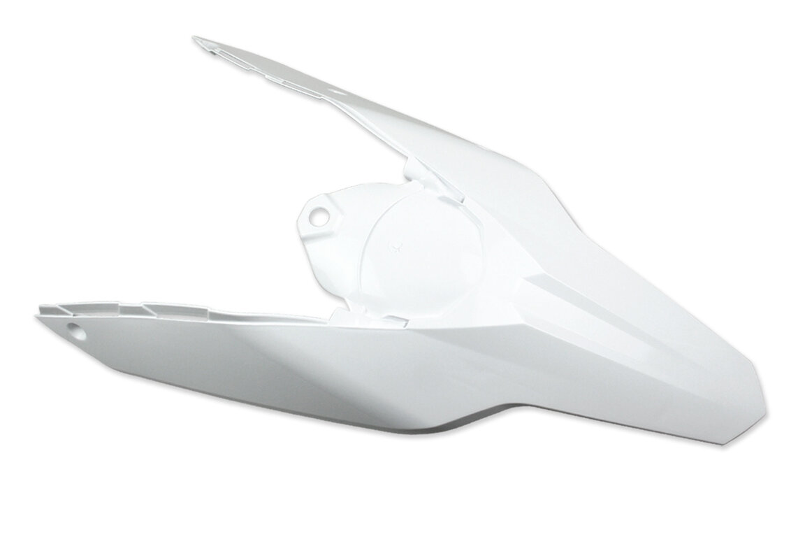 Polisport White Rear Fender / Side Number Plate for KTM: EXC125 (2008), EXC200 (2008), EXC250F (2008-2011), EXC300 (2008-2010), EXC400 (2011), EXC450 (2008-2010), EXC525 (2008), EXC530R (2008-2011), SX125 (2007-2010), SX144 (2007-2008), SX150 (2009-2010), SX250 (2007-2010), SXF250 (2007-201...and more