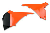 Polisport Orange Airbox Covers for KTM: SX125 (2012), SX150 (2012), SX250 (2012), SXF250 (2011-2012), SXF350 (2011-2012), SXF450 (2011-2012), XC150 (2012), XC250 (2012), XC300 (2012), XCF250 (2011-2012), XCF350 (2011-2012)