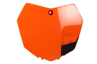 Polisport Orange Front Number Plate for KTM: SX125 (2013-2015), SX150 (2013-2015), SX250 (2013-2016), SXF250 (2013-2015), SXF350 (2013-2015), SXF450 (2013-2015), SXF450FE (2012-2014), XC150 (2013-2015), XC250 (2013-2016), XC300 (2013-2016), XCF250 (2013-2015), XCF350 (2013-2015)...and more
