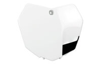 UFO White Front Number Plate for KTM: SX125 (2013-2015), SX150 (2013-2015), SX250 (2013-2016), SXF250 (2013-2015), SXF350 (2013-2015), SXF450 (2013-2015), SXF450FE (2012-2014), XC150 (2013-2015), XC250 (2013-2016), XC300 (2013-2016), XCF250 (2013-2015), XCF350 (2013-2015)...and more