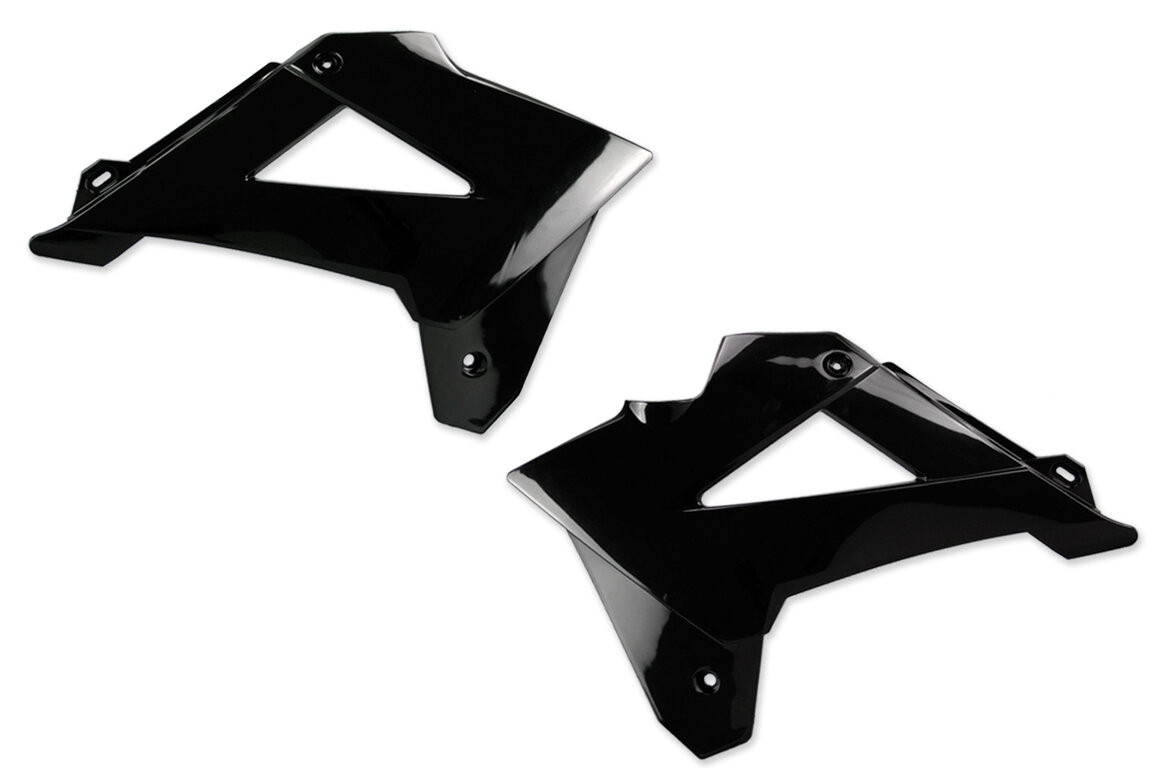 Polisport Black Radiator Shroud Set for GasGas: EC FSE450 (2007-2009), EC125 (2007-2009), EC200 (2007-2009), EC200 Hobby (2007-2009), EC250 (2007-2009), EC450 (2007-2009), MC 125 (2007), MC 250 (2007-2009), SM125 (2007-2009), SM450 (2007-2009)