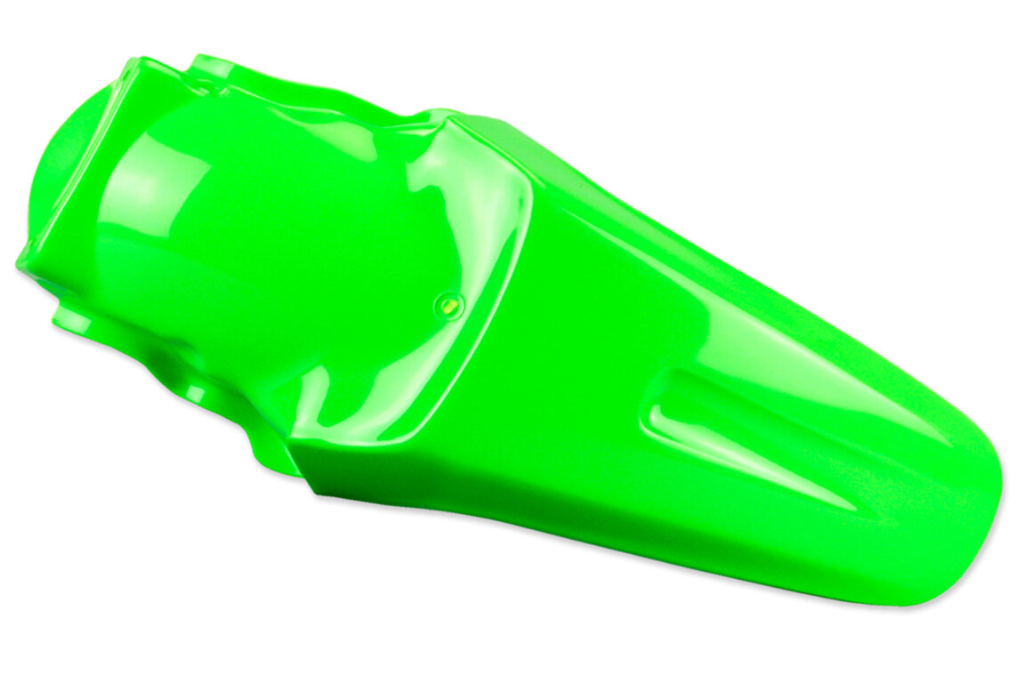 UFO Green Restyled Rear Fender for Kawasaki: KX100 (2001-2013), KX85 (2001-2013)