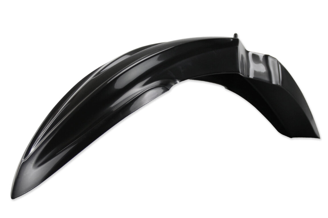 UFO Black Front Fender for Kawasaki: KX100 (2014-2021), KX112 (2022-2025), KX85 (2014-2025)