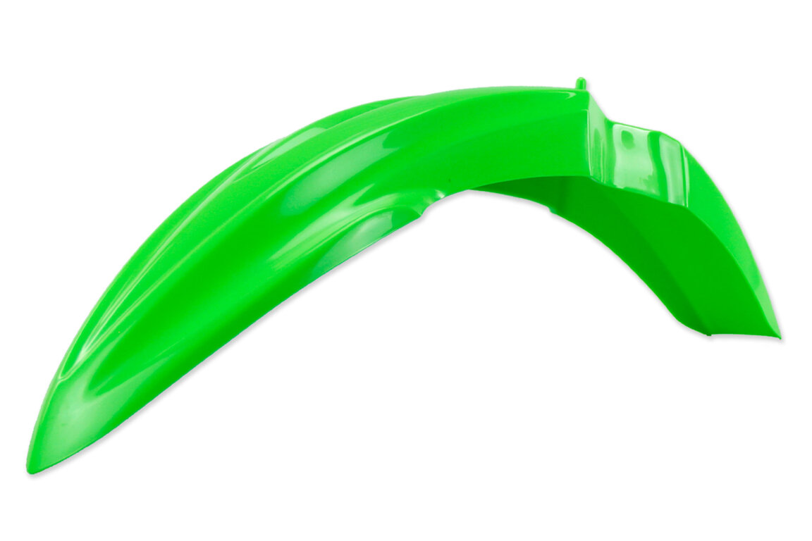 Polisport Green Front Fender for Kawasaki: KX100 (2014-2021), KX112 (2022-2026), KX85 (2014-2026)