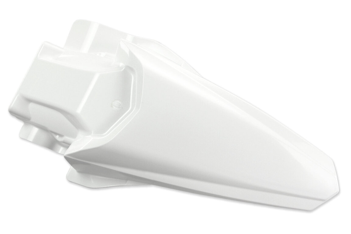 Polisport White Rear Fender for Kawasaki: KX100 (2014-2021), KX112 (2022-2026), KX85 (2014-2026)