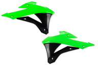Polisport Green / Black Radiator Shroud Set for Kawasaki: KX100 (2014-2021), KX85 (2014-2021)
