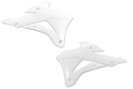 UFO Cream White Radiator Shroud Set for Kawasaki: KX100 (2014-2021), KX85 (2014-2021)