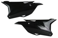 UFO Black Side Number Plates for Kawasaki: KX100 (2014-2021), KX112 (2022-2026), KX85 (2014-2026)