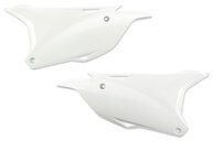 UFO Cream White Side Number Plates for Kawasaki: KX100 (2014-2021), KX112 (2022-2026), KX85 (2014-2026)