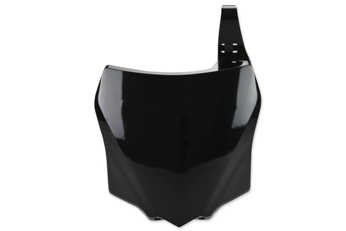 UFO Black Front Number Plate for Kawasaki: KX100 (2014-2021), KX112 (2022-2026), KX85 (2014-2026)