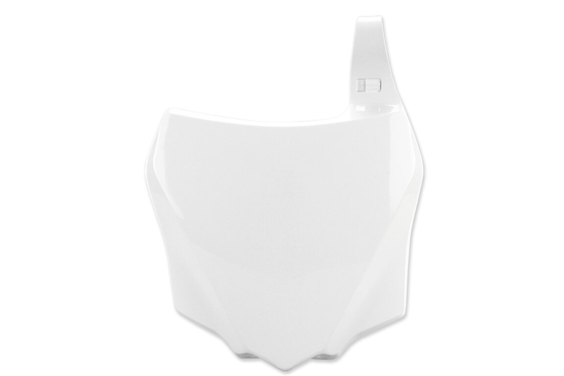 Polisport White Front Number Plate for Kawasaki: KX100 (2014-2021), KX112 (2022-2026), KX85 (2014-2026)