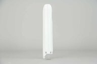 Right Side UFO White Lower Fork Guards replacement plastics for 04-26 Suzuki RM125, RM250, RMZ250, RMZ450 dirt bikes.