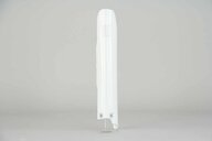 Left Side UFO White Lower Fork Guards replacement plastics for 04-26 Suzuki RM125, RM250, RMZ250, RMZ450 dirt bikes.
