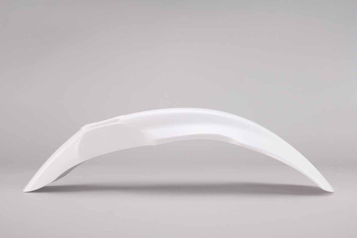 UFO White Front Fender replacement plastics for 07-26 Honda CRF150 dirt bikes 360 view