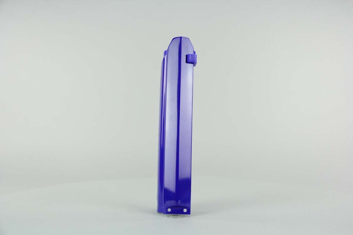 Right Side UFO Blue Lower Fork Guards replacement plastics for 96-04 Yamaha YZ125, YZ250, YZ250F, YZ450F dirt bikes.