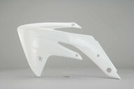 Left Side Polisport White Radiator Shroud Set replacement plastics for 07-26 Honda CRF150 dirt bikes.