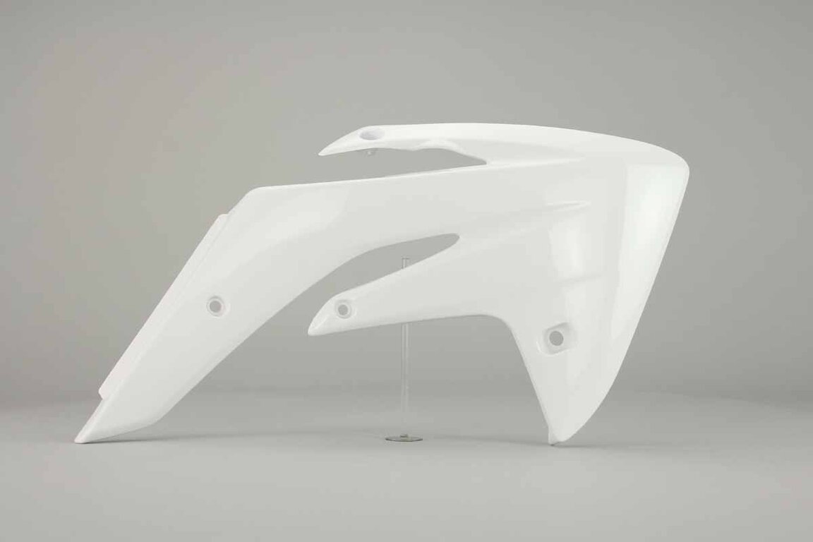 Right Side Polisport White Radiator Shroud Set replacement plastics for 07-26 Honda CRF150 dirt bikes.