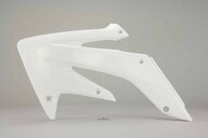 Left Side UFO White Radiator Shroud Set replacement plastics for 04-17 Honda CRF250 dirt bikes.