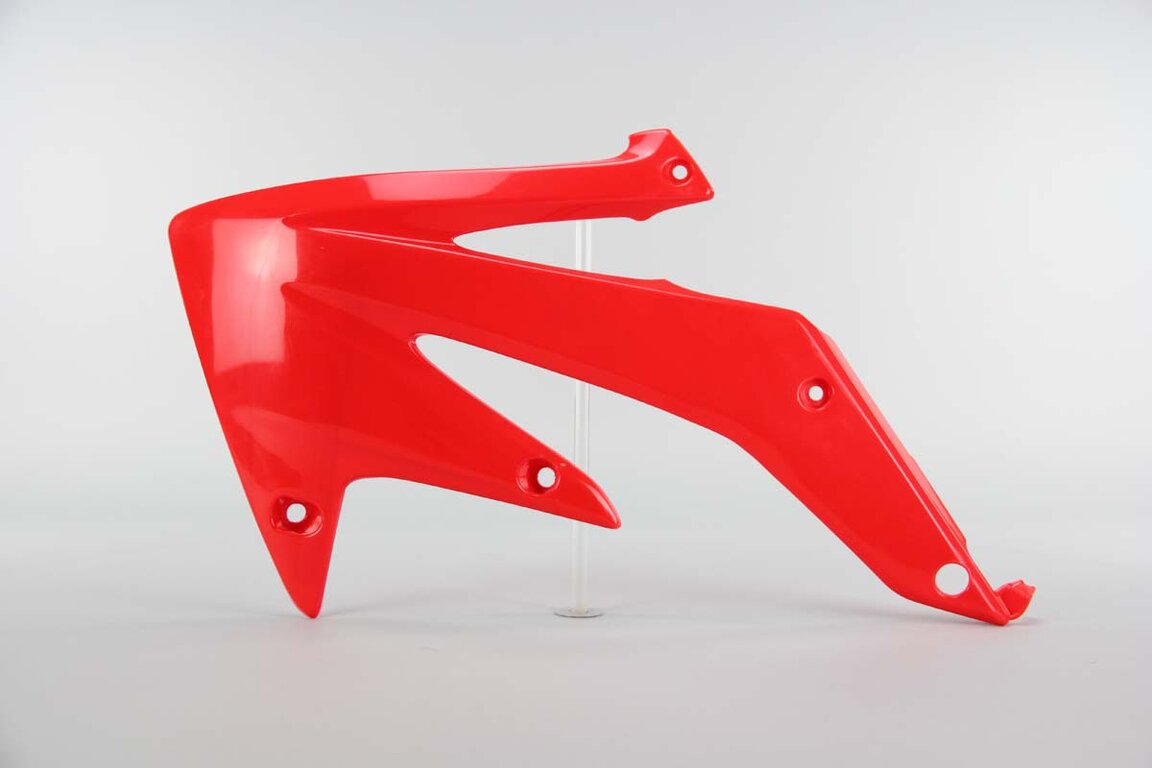 Left Side UFO Red Radiator Shroud Set replacement plastics for 05-08 Honda CRF450 dirt bikes.