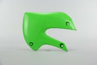 Left Side Polisport Green Radiator Shroud Set replacement plastics for 00-26 Kawasaki, Suzuki KLX110, KX65, RM65 dirt bikes.