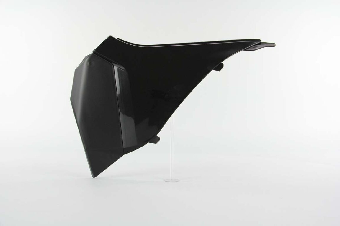 Left Side UFO Black Airbox Covers replacement plastics for 11-13 KTM EXC, EXCF, SX, XC dirt bikes.