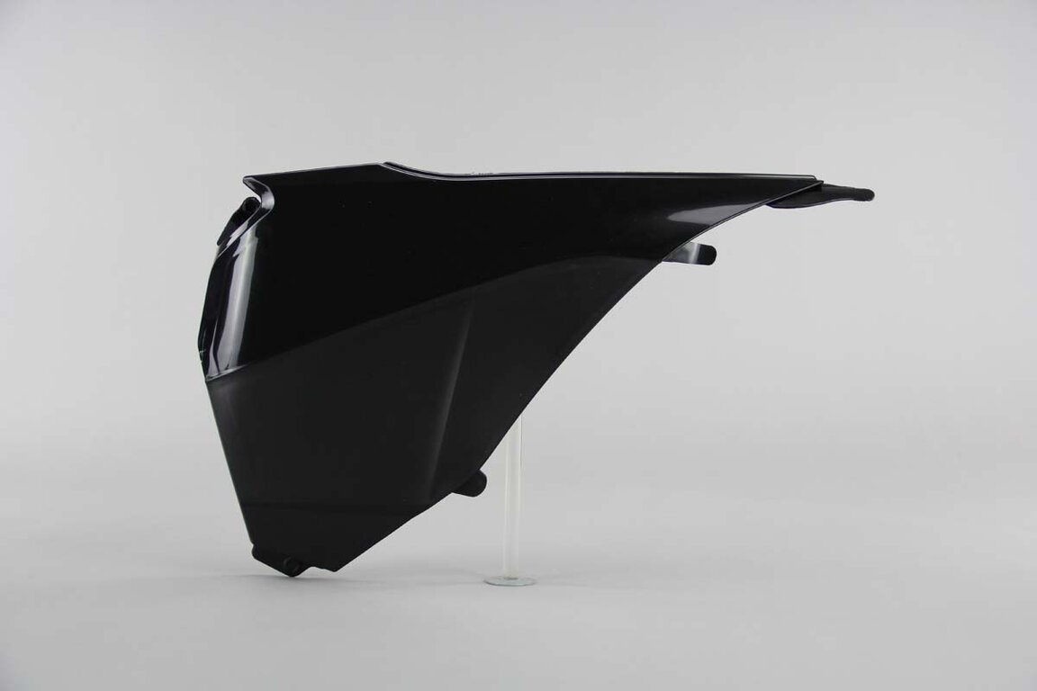 Left Side UFO Black Airbox Covers replacement plastics for 14-16 KTM EXC, EXCF, XCF, XCW dirt bikes.