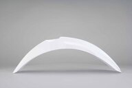 UFO White Front Fender replacement plastics for 09-12 Kawasaki KX250F, KX450F dirt bikes 360 view