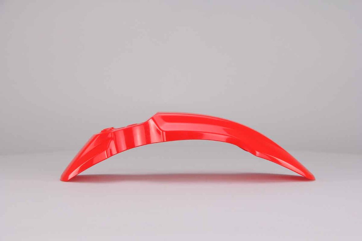 Polisport Red Front Fender replacement plastics for 04-26 Honda CRF50 dirt bikes 360 view