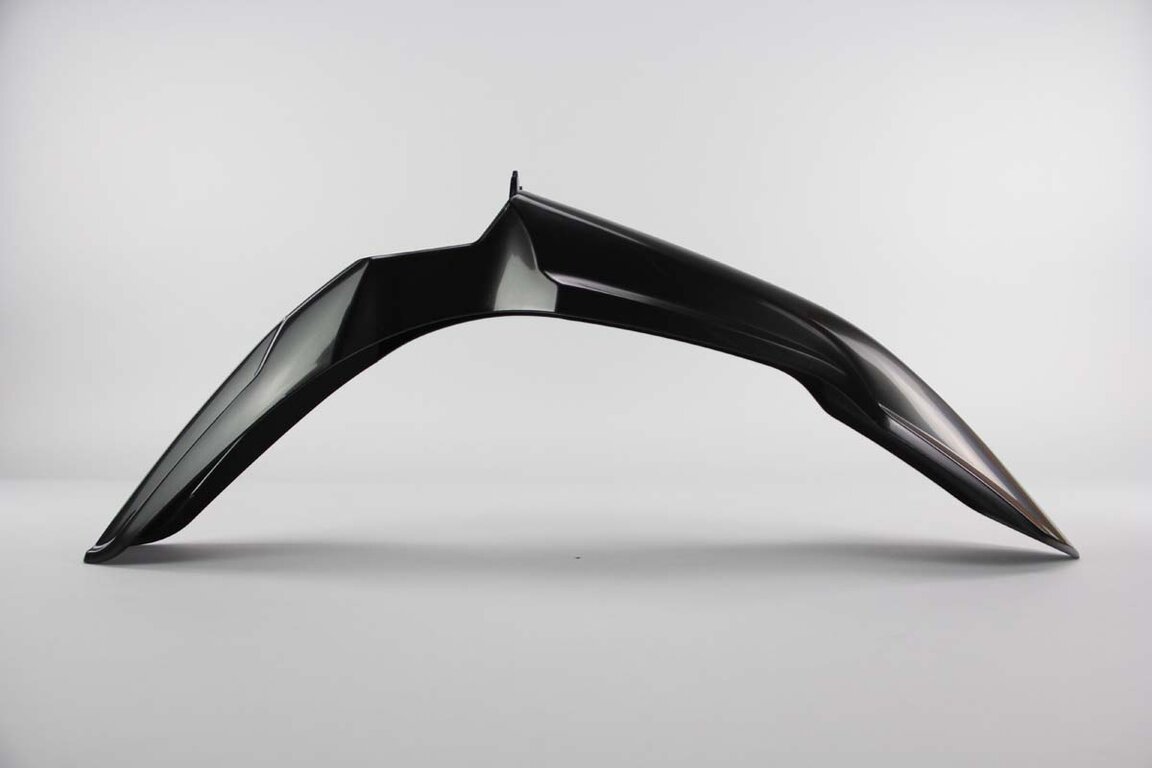 UFO Black Front Fender replacement plastics for 08-18 Suzuki RMZ250, RMZ450 dirt bikes 360 view