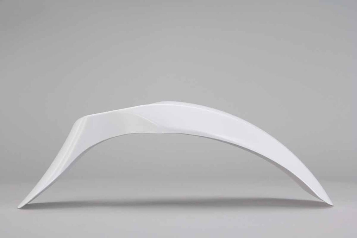 Polisport White Front Fender replacement plastics for 01-09 Kawasaki KLX110 dirt bikes 360 view