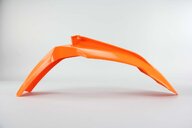 UFO Orange Front Fender replacement plastics for 12-16 KTM EXC, EXCF, SX, SXF, XC, XCF, XCW dirt bikes 360 view