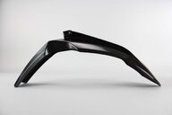 UFO Black Front Fender replacement plastics for 12-16 KTM EXC, EXCF, SX, SXF, XC, XCF, XCW dirt bikes 360 view