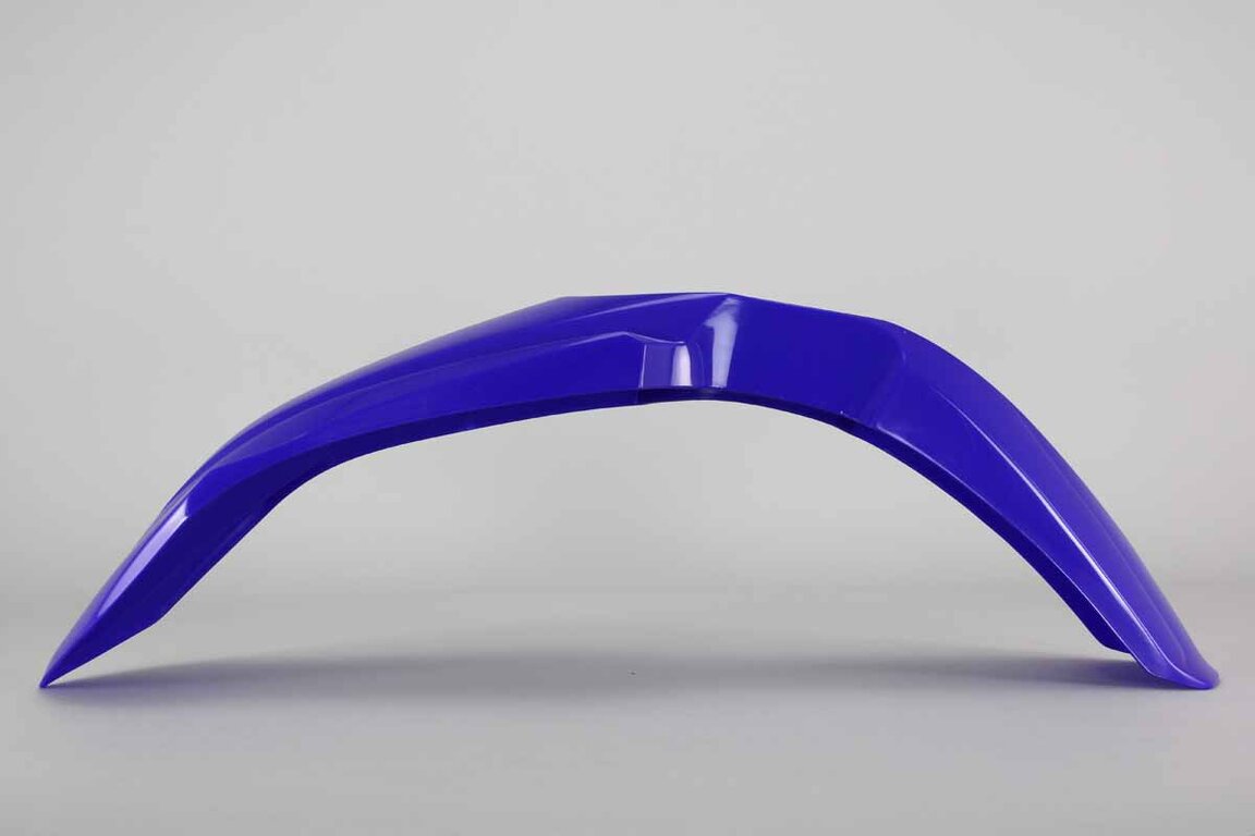 UFO Blue Restyled Front Fender replacement plastics for 02-14 Yamaha YZ125, YZ250 dirt bikes 360 view