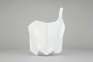 UFO White Front Number Plate replacement plastics for 09-13 Honda CRF250, CRF450 dirt bikes 360 view